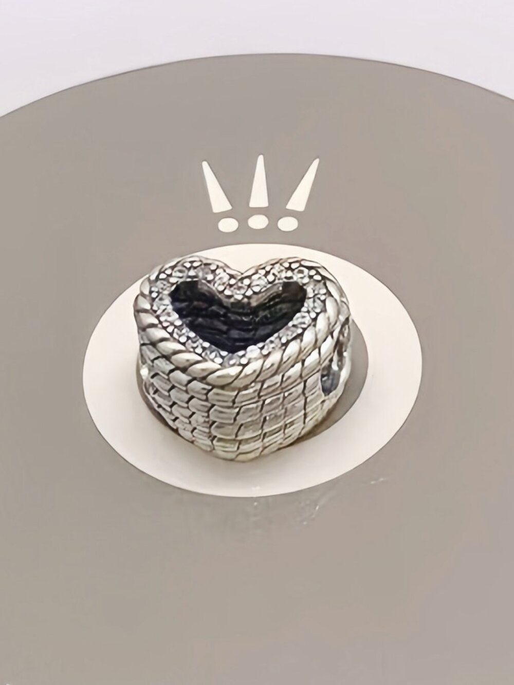 Pandora Snake Chain Pattern Open Heart Charm